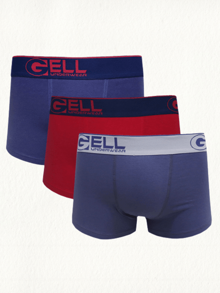 Kit 3 Cueca Boxer Sunga Algodão Cotton Com Elástico Gell - Gell Store