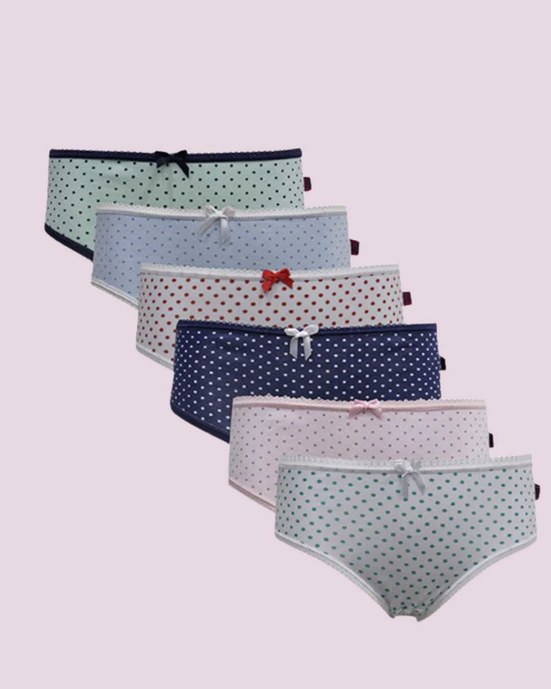Kit 6 Calcinhas Kids Pv Bolinhas