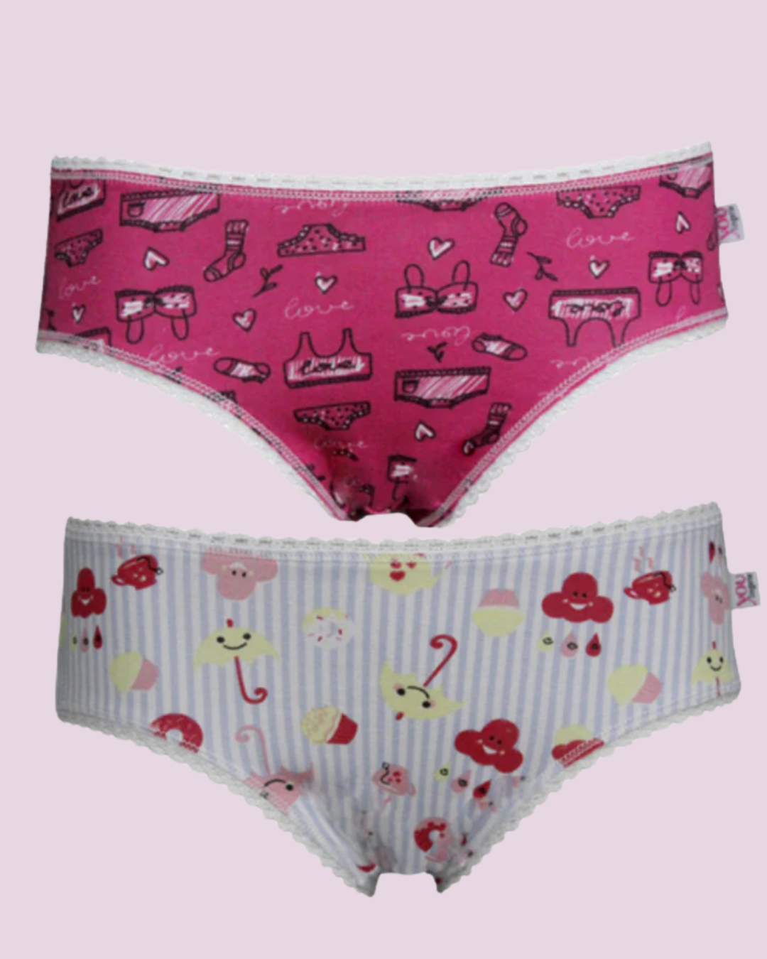 Kit 2 Calcinhas Kids Cotton Estampado