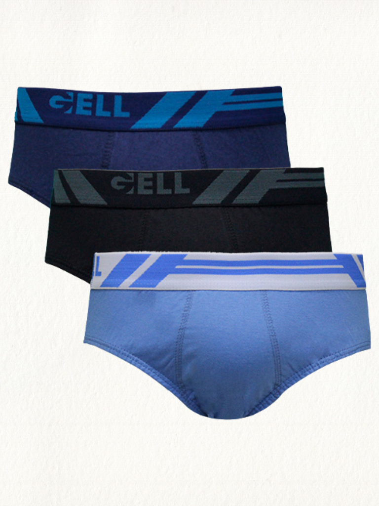Kit 3 Cuecas Slip Jovem Algodão - Gell Store
