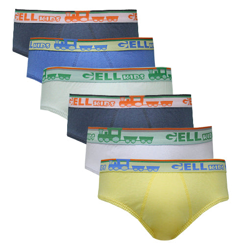 Kit 6 Cuecas Slip Kids Algodão Elástico Personalizado - Gell Store