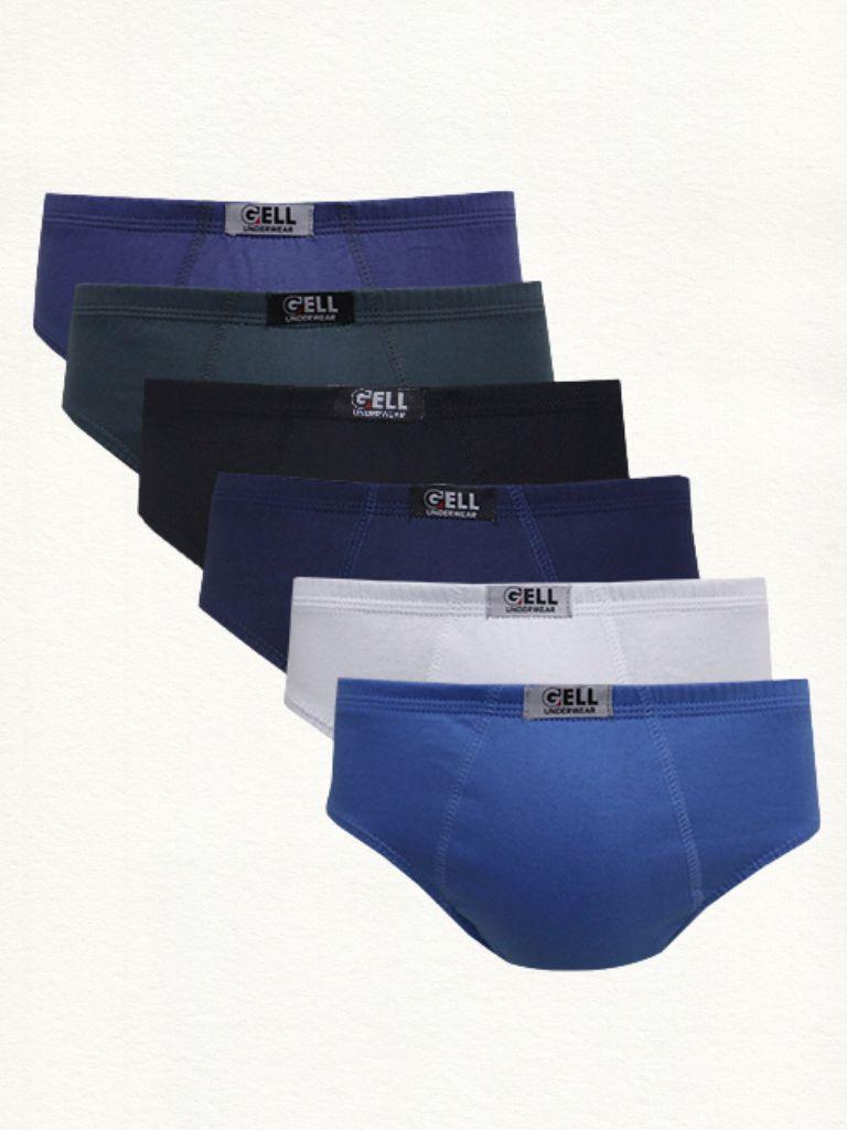 Kit 6 Cuecas Slip Algodão Elástico Embutido - Gell Store