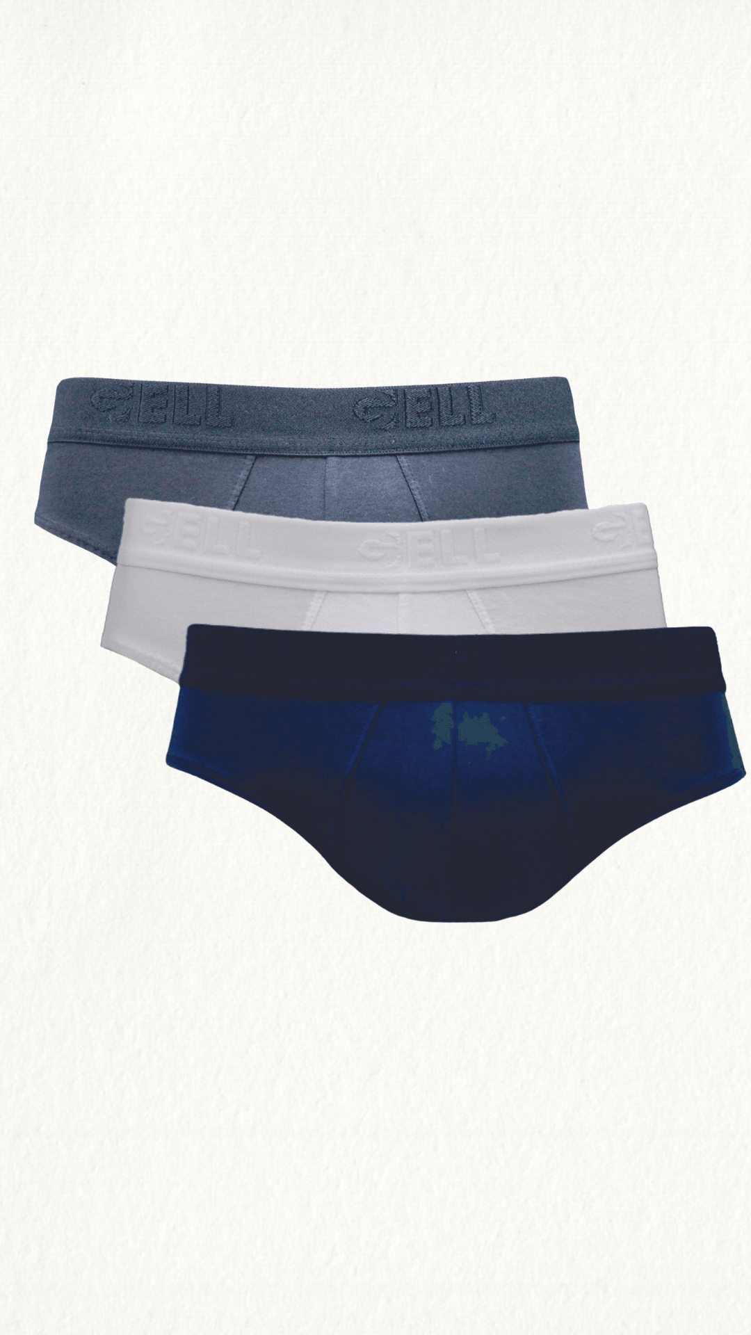 Kit 3 Cuecas Slip Algodão Com Bojo E Elástico Personalizado Gell - Gell Store