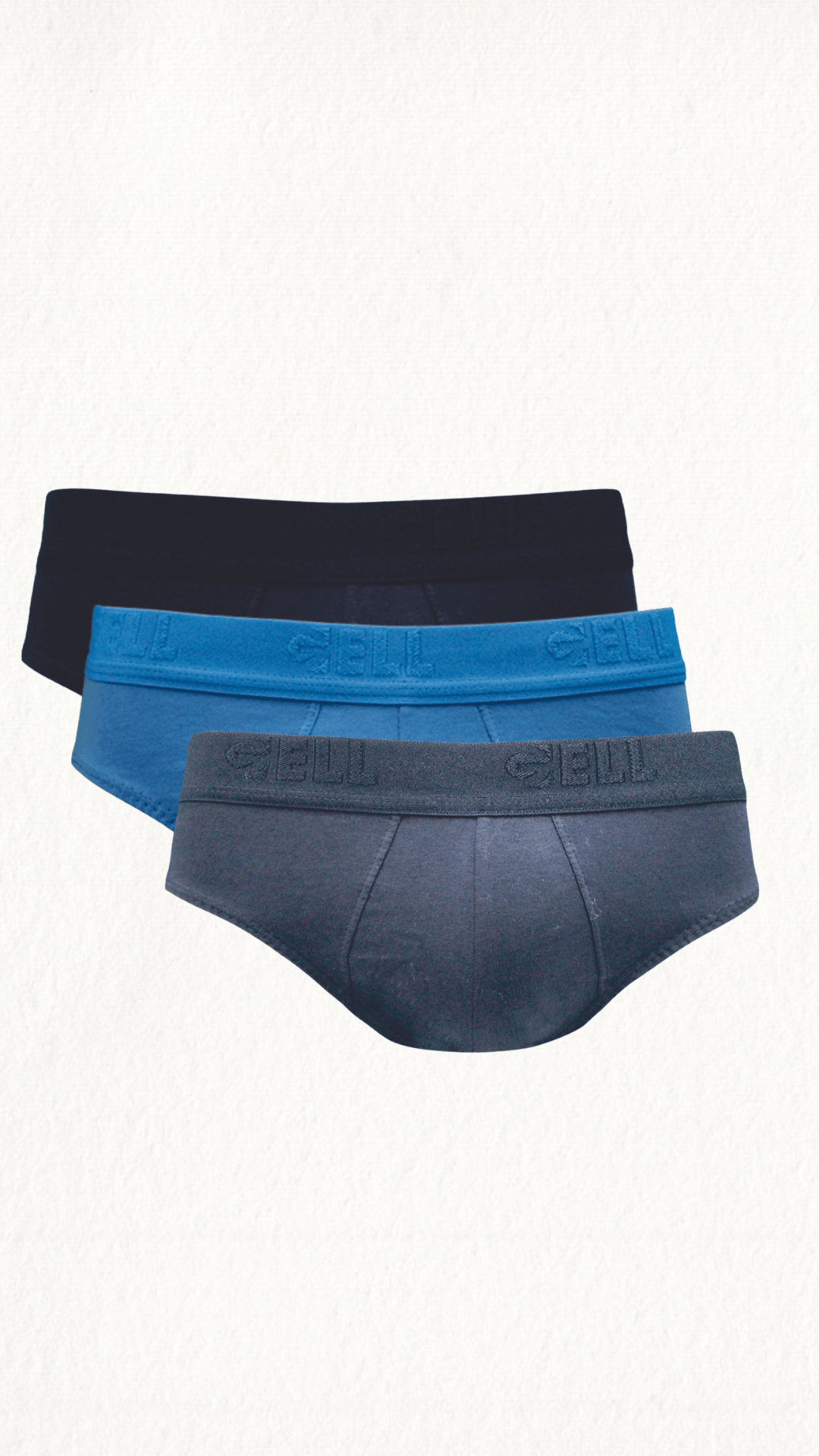 Kit 3 Cuecas Slip Algodão Com Bojo E Elástico Personalizado Gell - Gell Store