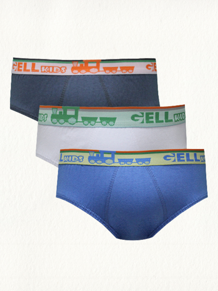 Kit 3 Cuecas Slip Kids Algodão Elástico Personalizado - Gell Store