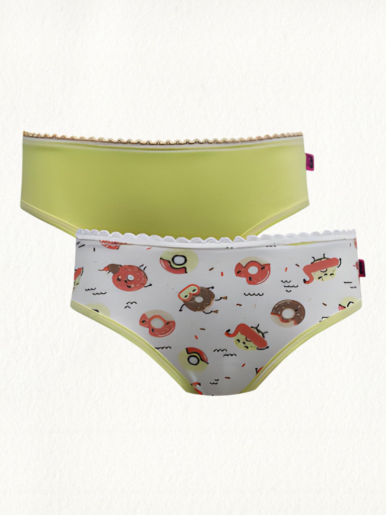 Kit 2 Calcinhas Kids Cotton Estampado e Liso - Gell Store