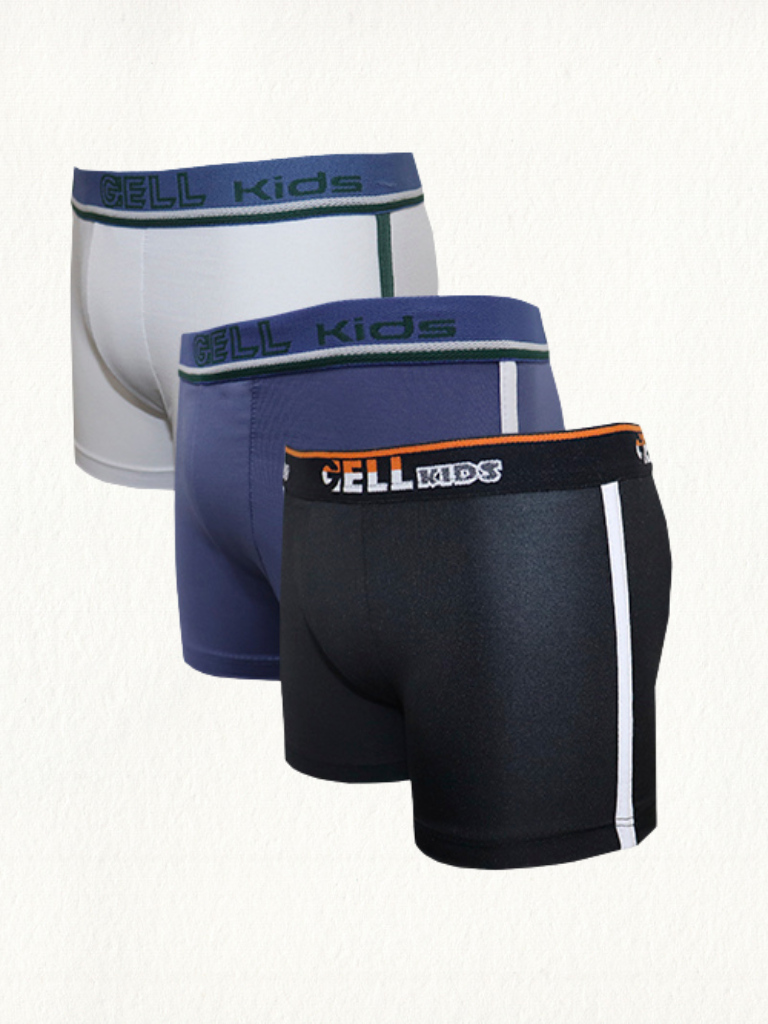 Kit 3 Cuecas Boxer Kids Microfibra Com Bojo E Viés Único - Gell Store