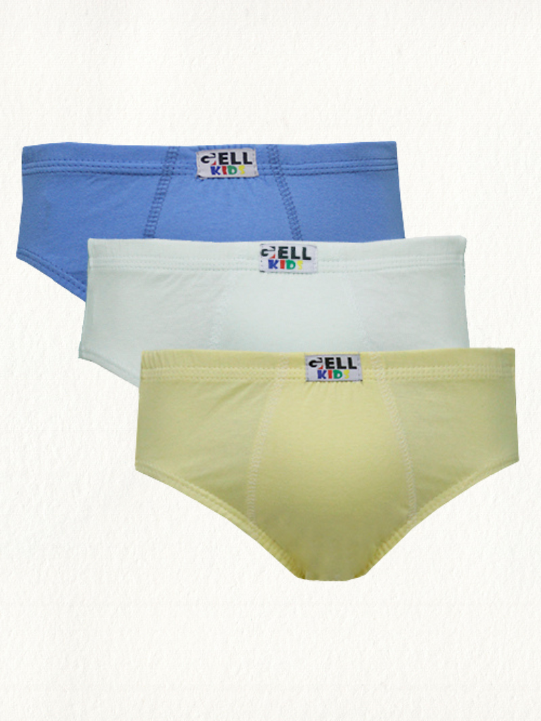 Kit 3 Cuecas Slip Kids Algodão Elástico Embutido - Gell Store