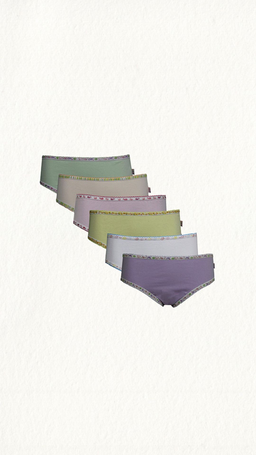 Kit 6 Calcinhas Kids Algodão Elástico Estampado - Gell Store