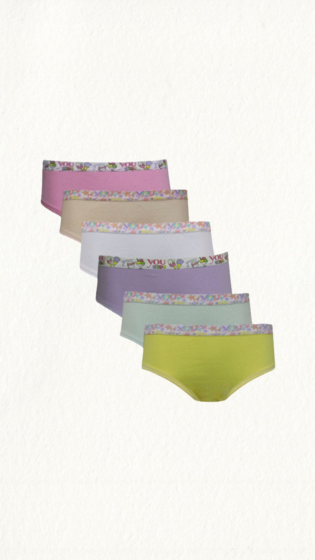 Kit 6 Calcinhas Kids Algodão Elástico Silkado - Gell Store