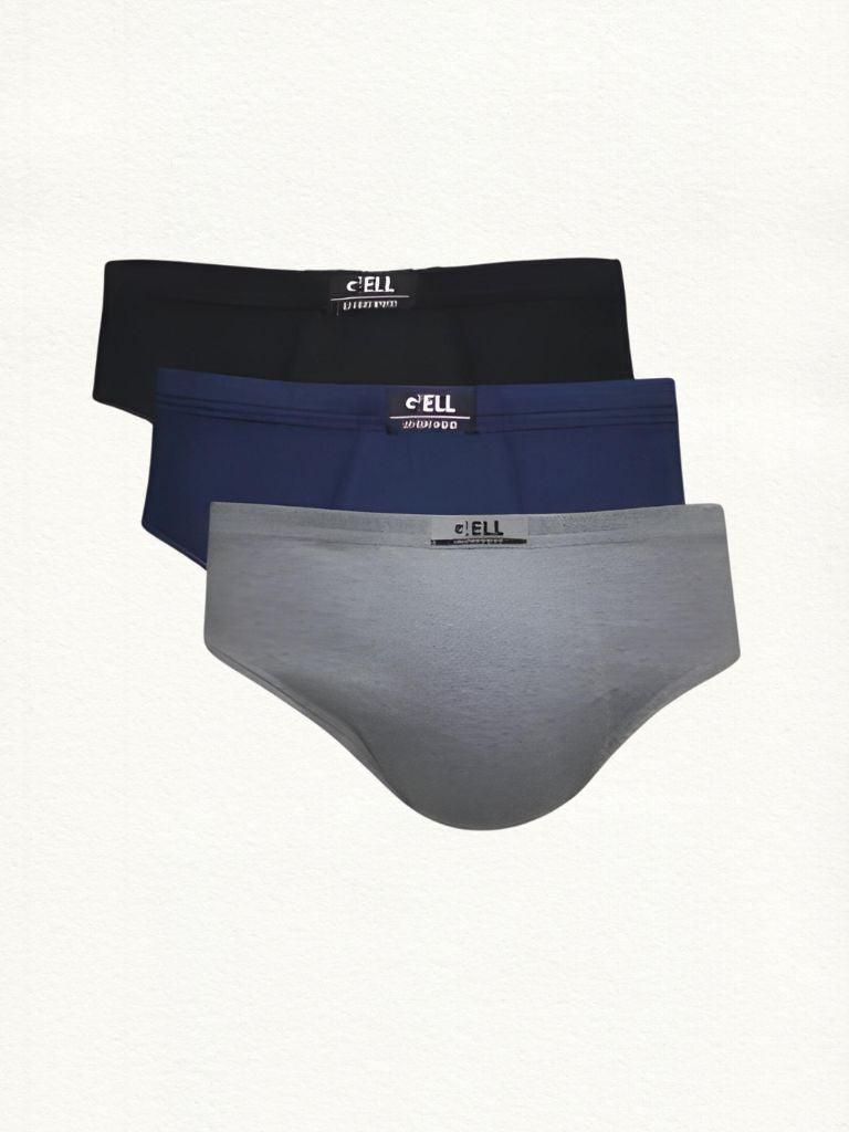 Kit 3 Cuecas Slip Algodão Elástico Embutido - Gell Store