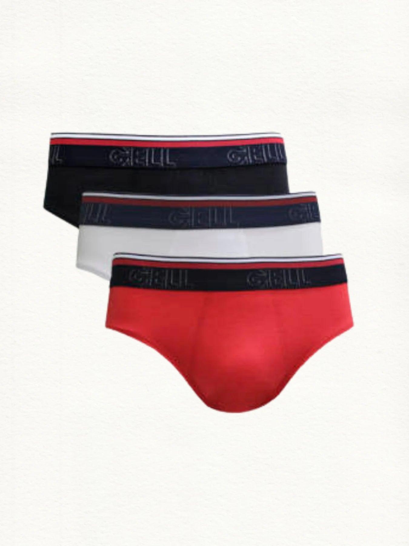 Kit 3 Cuecas Slip Poliéster E Viscose Com Elástico Personalizado Gell - Gell Store