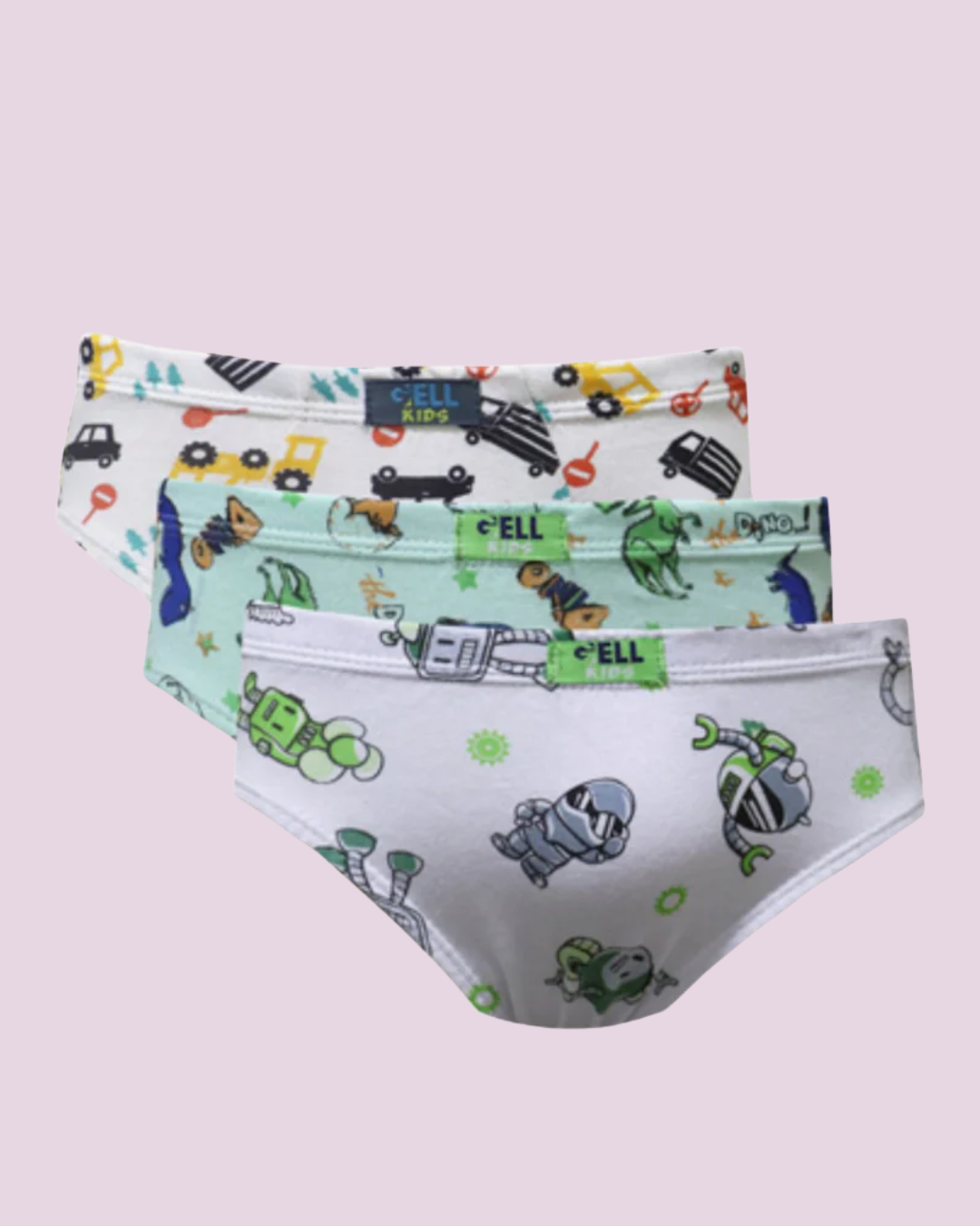 Kit 3 Cuecas Slip kids PV Estampado