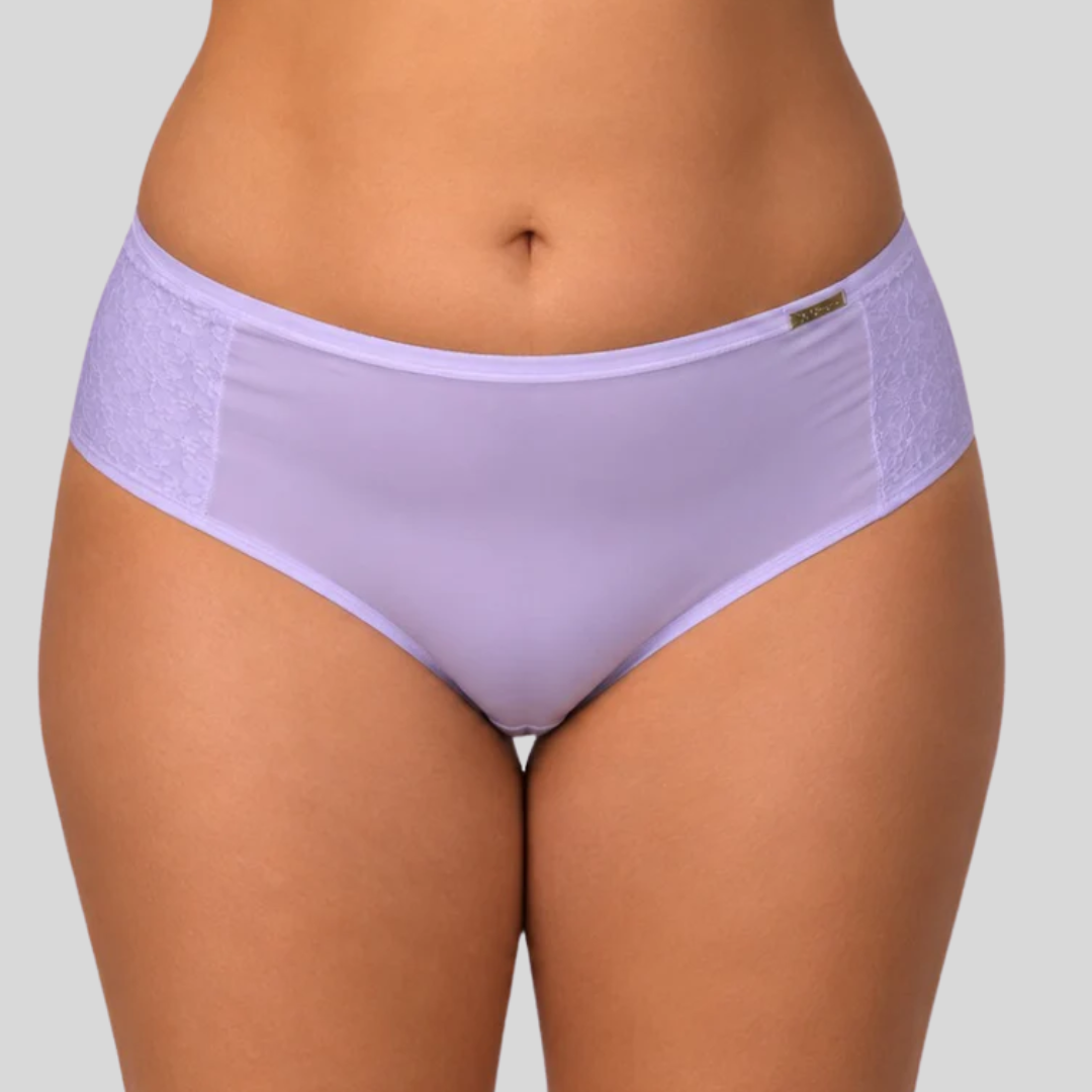 Calcinha Plus Size Microfibra Com Compressão E Renda