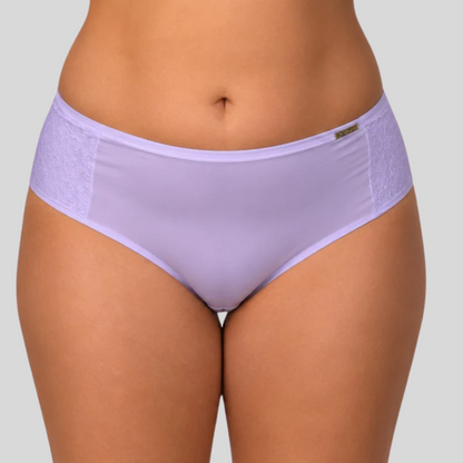 Calcinha Plus Size Microfibra Com Compressão E Renda