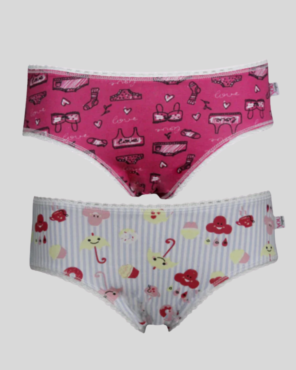 Kit 2 Calcinhas Kids Cotton Estampado