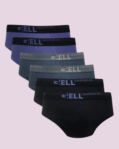 Kit 6 Cuecas Slip Algodão Com Elástico Personalizado Gell