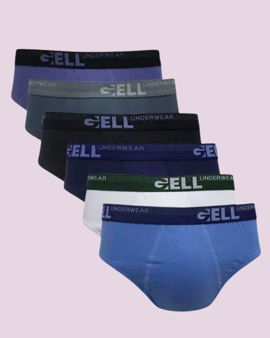 Kit 6 Cuecas Slip Algodão Com Elástico Personalizado Gell