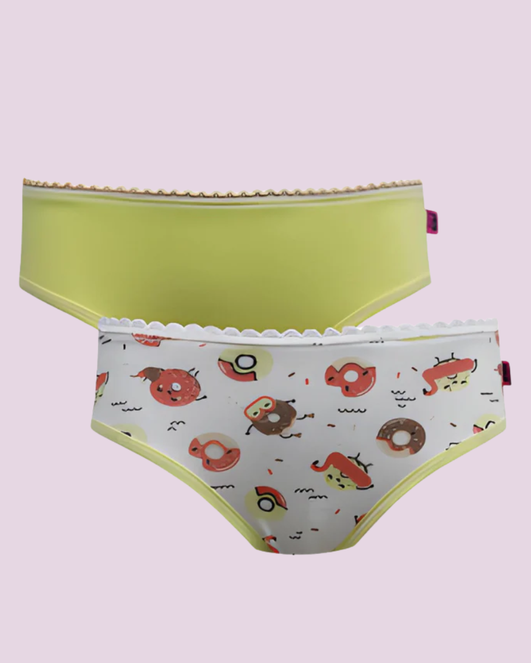 Kit 2 Calcinhas Kids Cotton Estampado e Liso