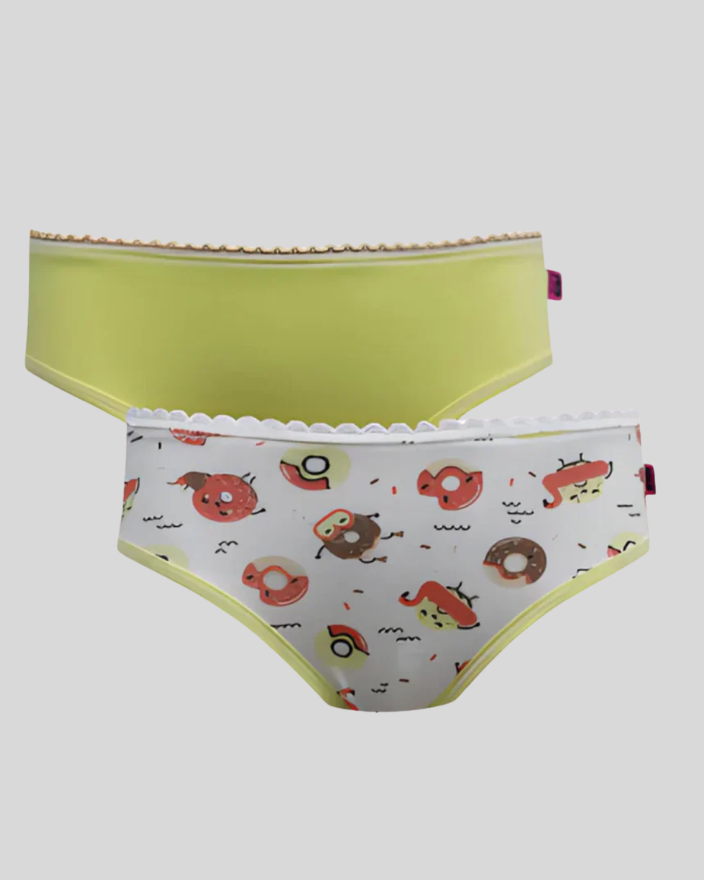 Kit 2 Calcinhas Kids Cotton Estampado e Liso