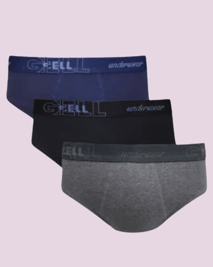 Kit 3 Cuecas Slip Algodão Com Elástico Personalizado Gell