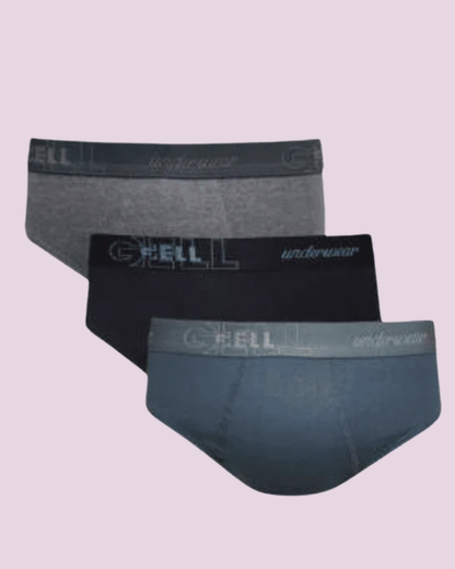 Kit 3 Cuecas Slip Algodão Com Elástico Personalizado Gell