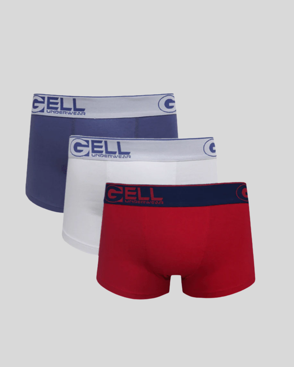 Kit 3 Cuecas Boxer Sunga Algodão Cotton Com Elástico Gell