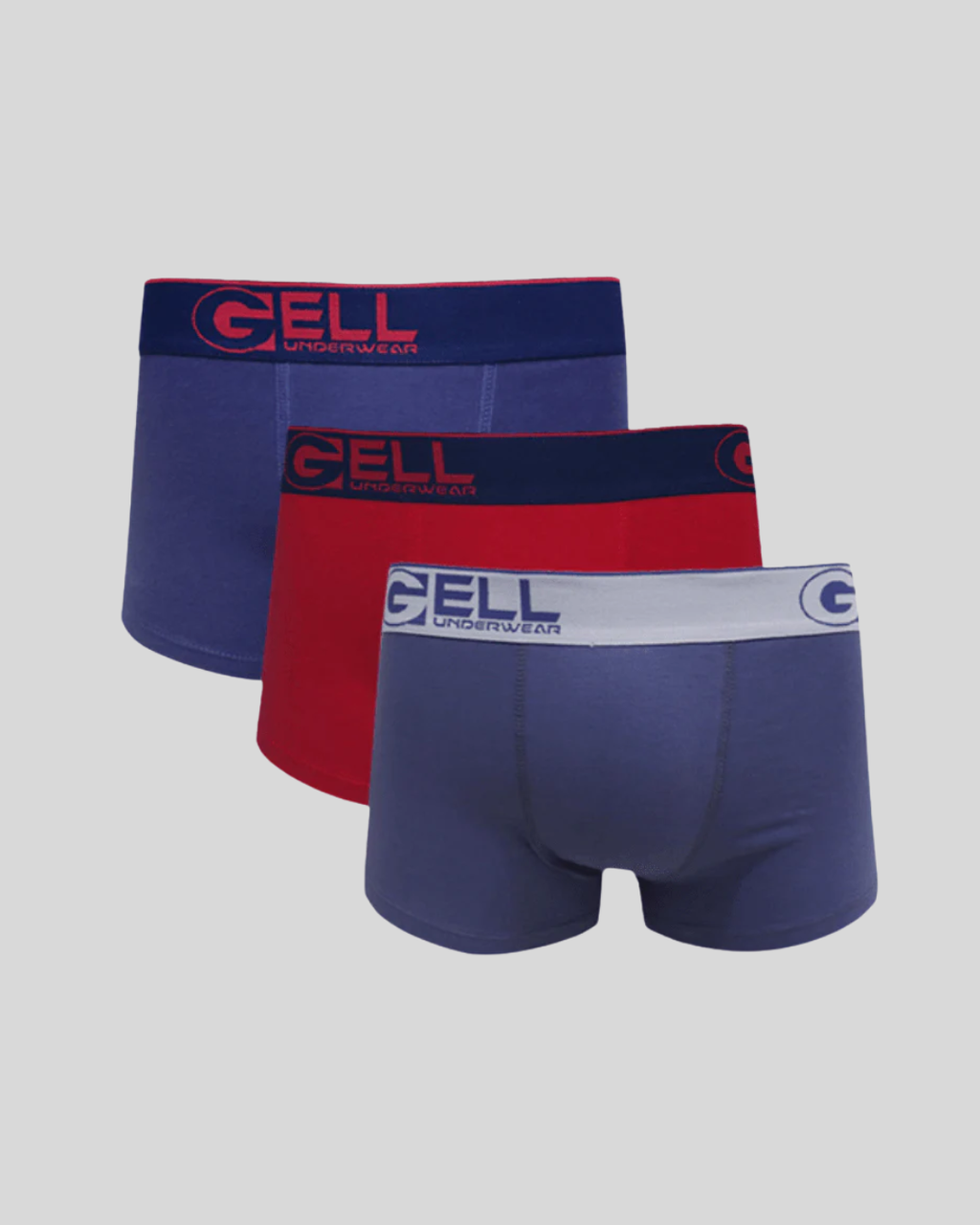 Kit 3 Cuecas Boxer Sunga Algodão Cotton Com Elástico Gell