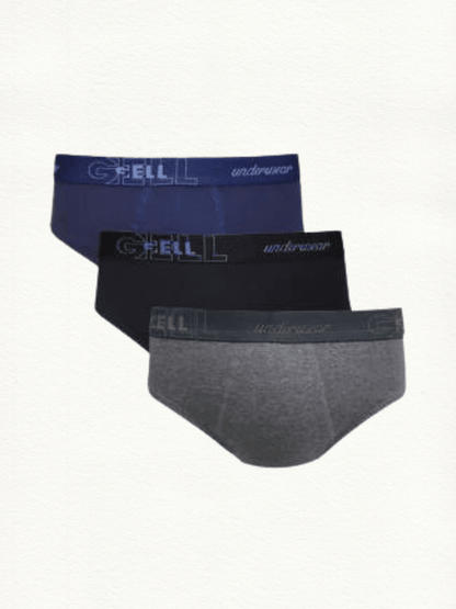 Kit 3 Cuecas Slip Algodão Com Elástico Personalizado Gell - Gell Store