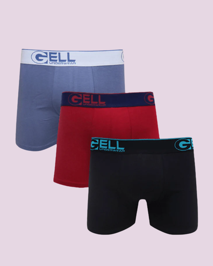 Kit 3 Cuecas Boxer Cotton Com Bojo