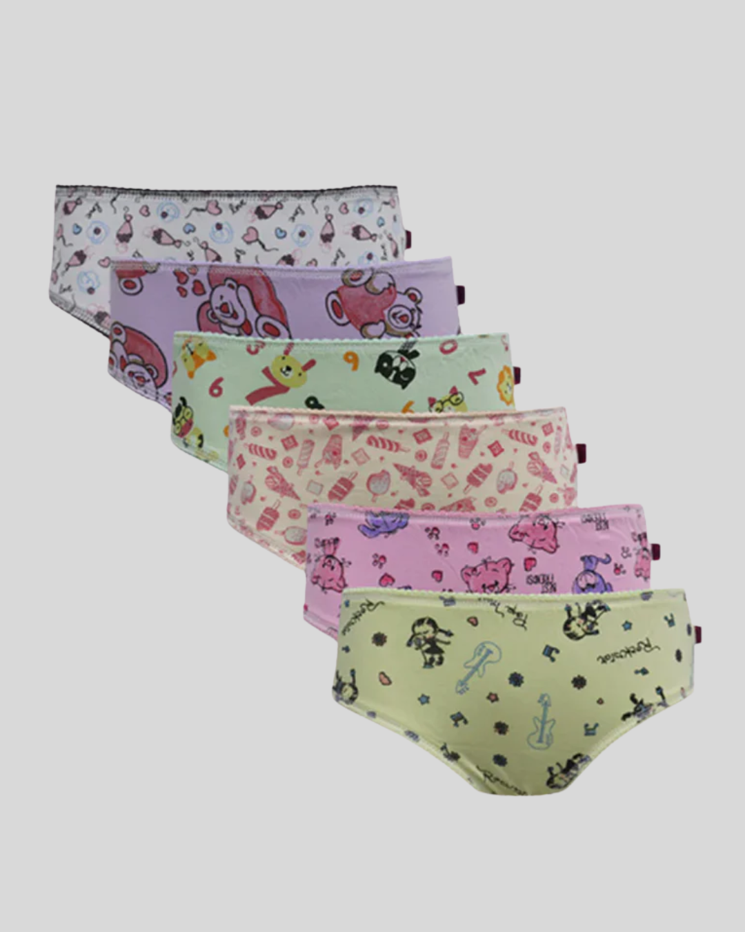 Kit 6 Calcinhas Kids Algodão Estampado