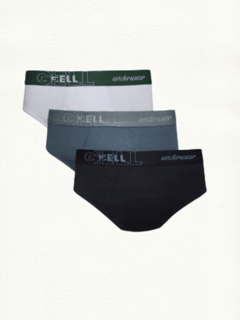 Kit 3 Cuecas Slip Algodão Com Elástico Personalizado Gell - Gell Store