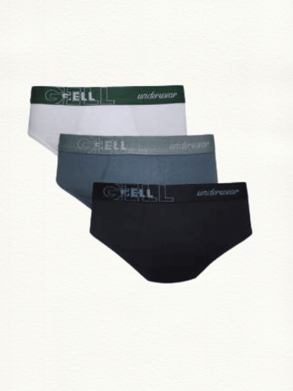 Kit 3 Cuecas Slip Algodão Com Elástico Personalizado Gell - Gell Store
