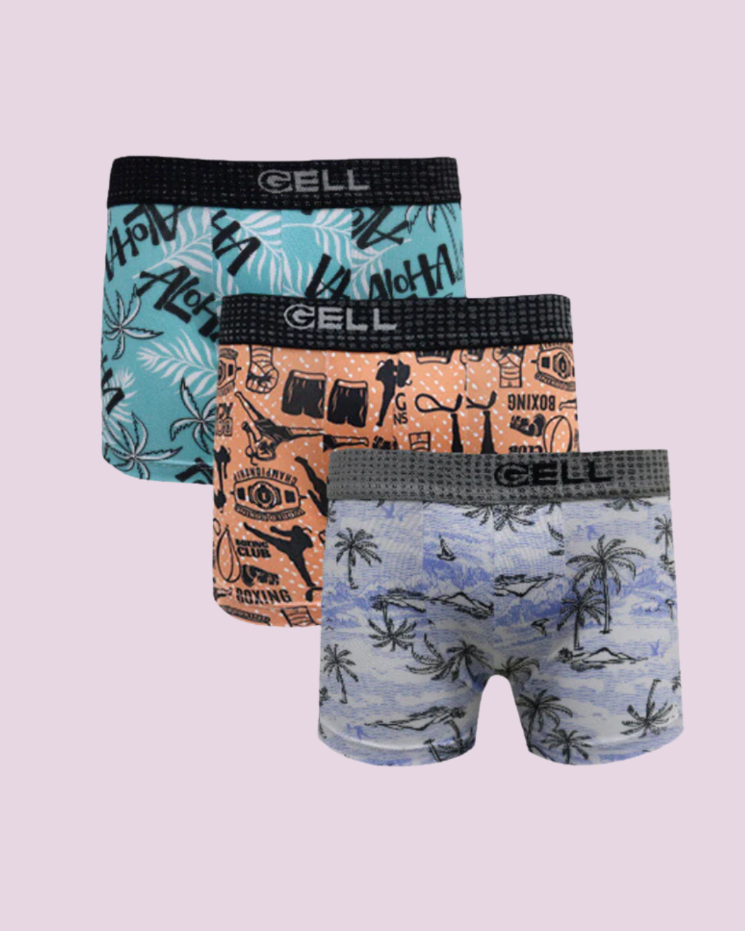 Kit 3 Cuecas Boxer Kids Microfibra Estampada