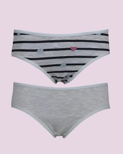 Kit 2 Calcinhas Kids Cotton Mescla