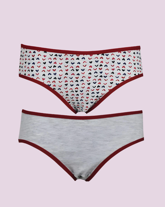 Kit 2 Calcinhas Kids Cotton Mescla