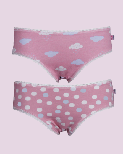 Kit 2 Calcinhas Kids Cotton Estampado