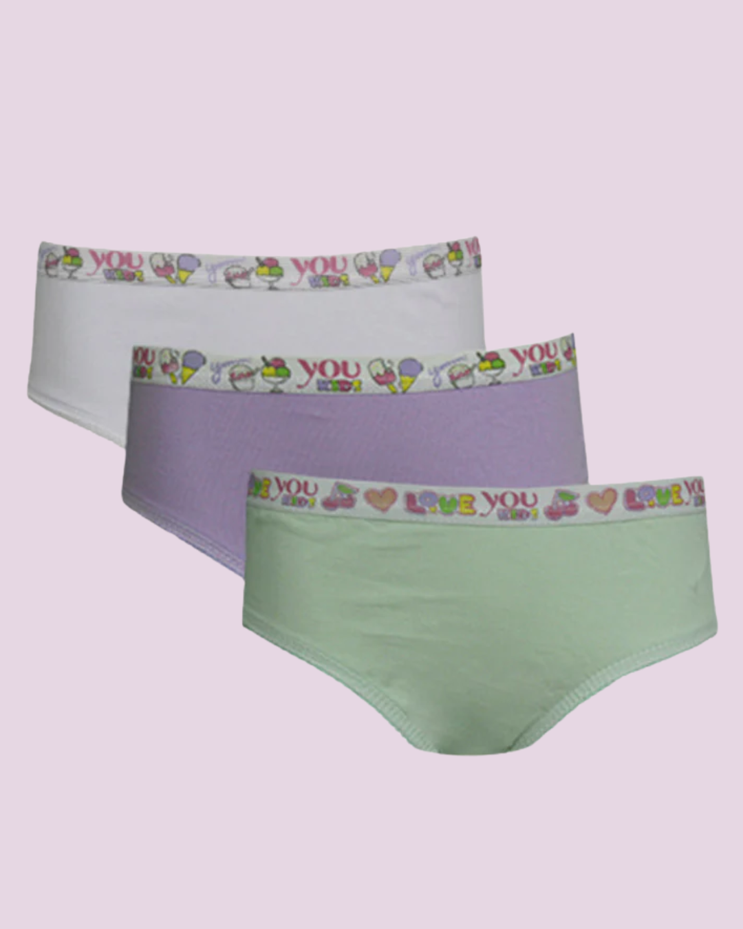 Kit 3 Calcinhas Kids Algodão Elástico Silkado