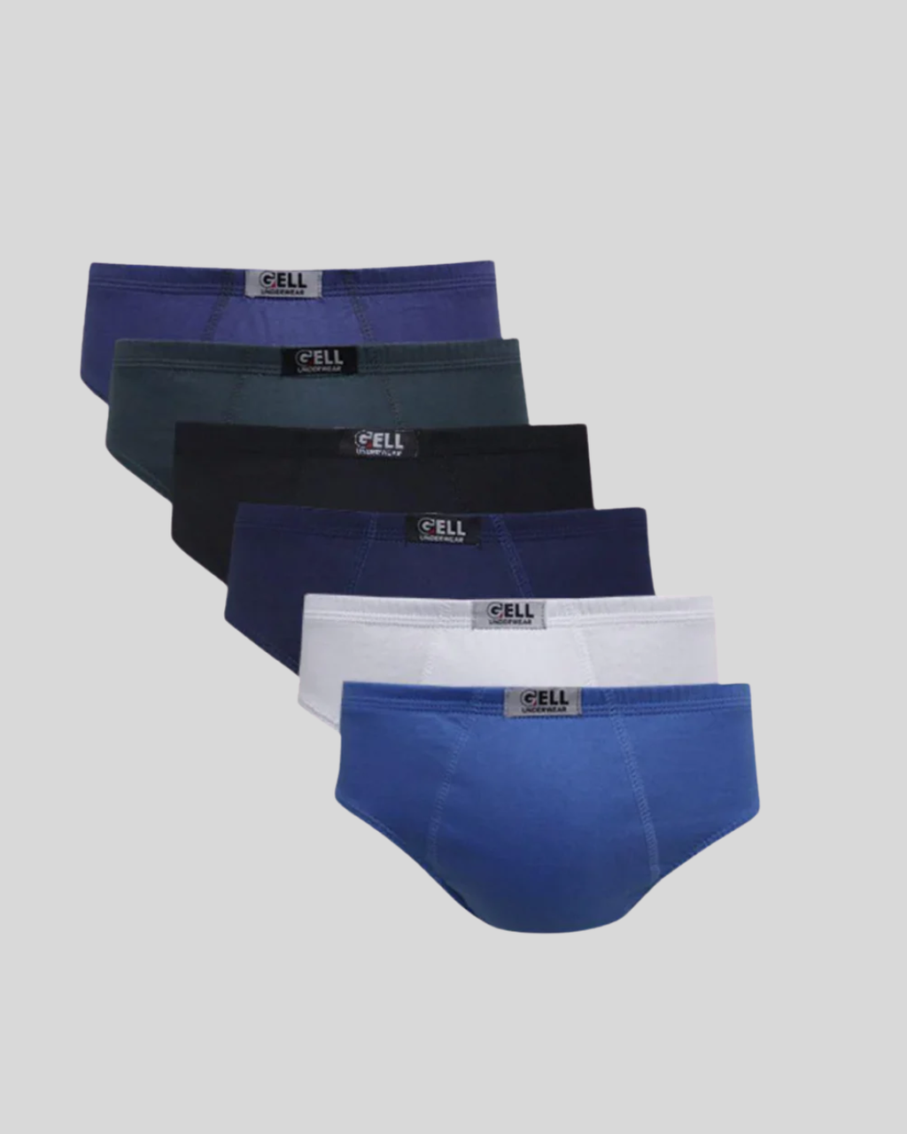 Kit 6 Cuecas Slip Algodão Elástico Embutido