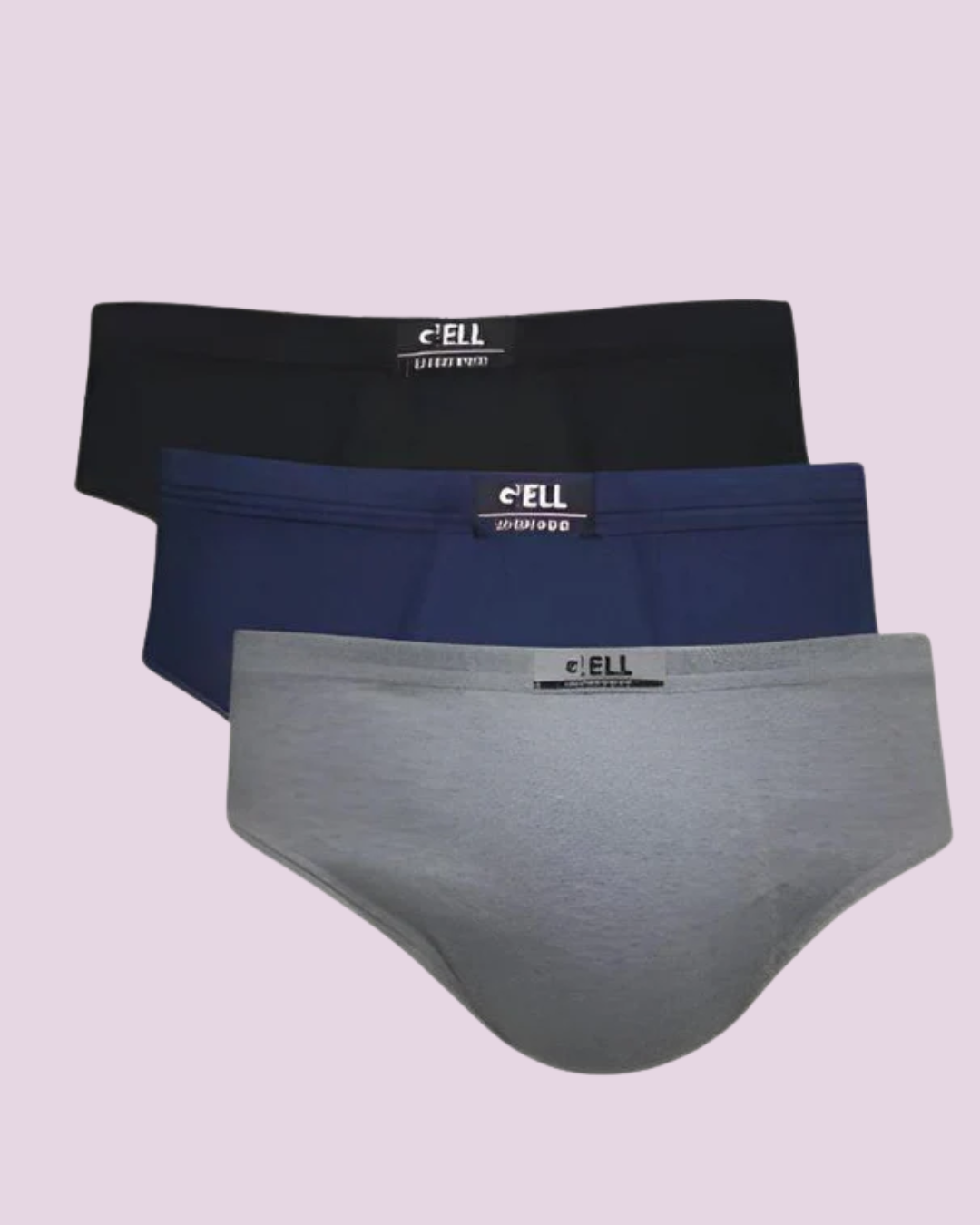 Kit 3 Cuecas Slip Algodão Elástico Embutido