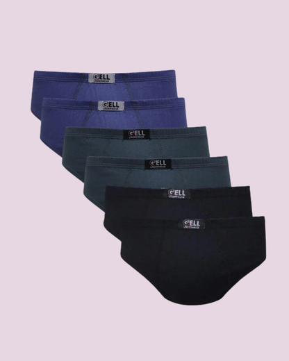 Kit 6 Cuecas Slip Algodão Elástico Embutido