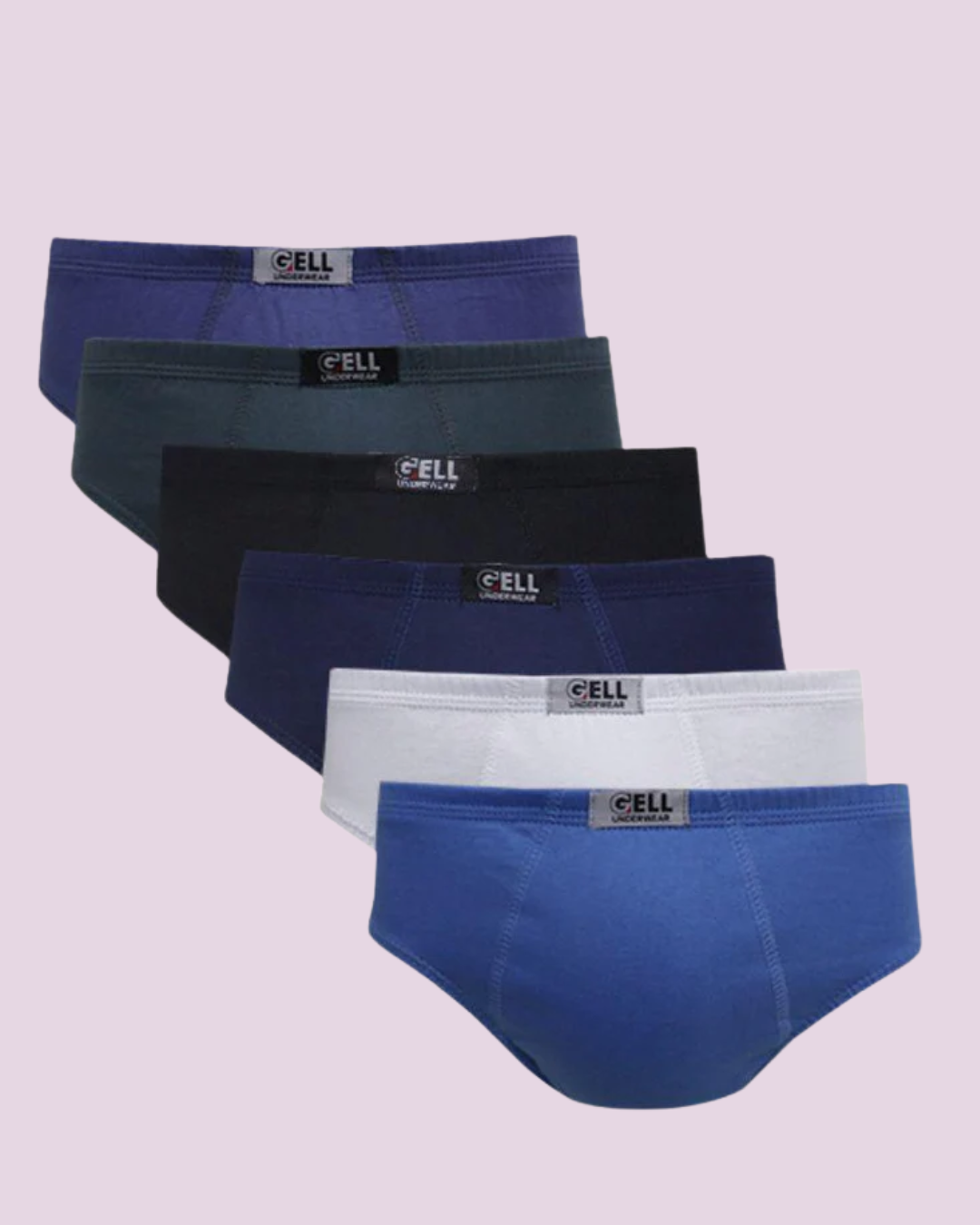Kit 6 Cuecas Slip Algodão Elástico Embutido