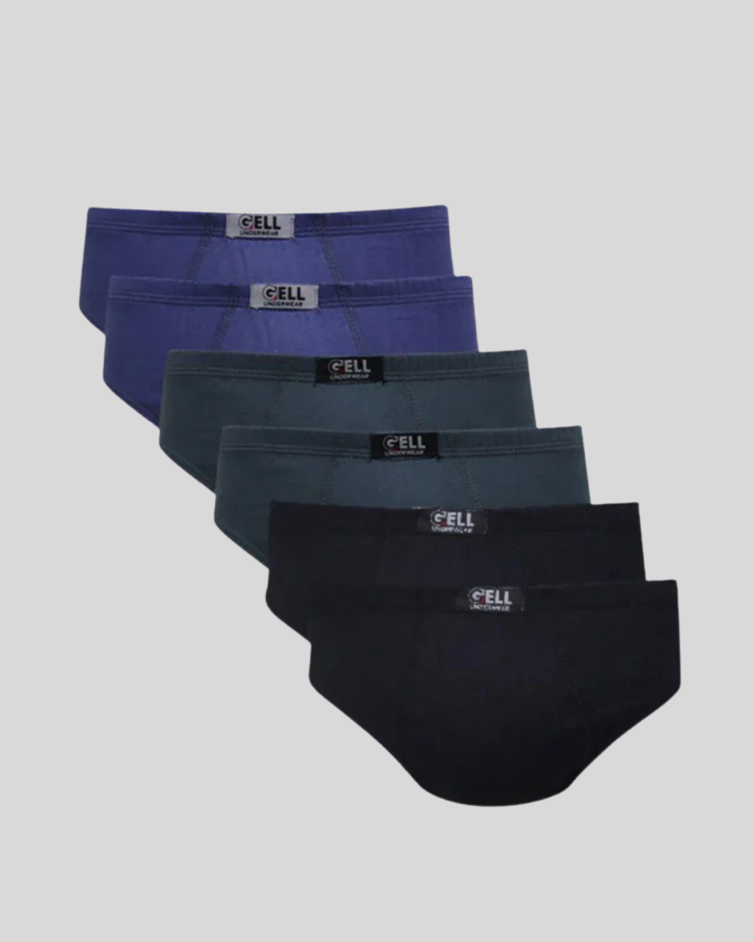 Kit 6 Cuecas Slip Algodão Elástico Embutido