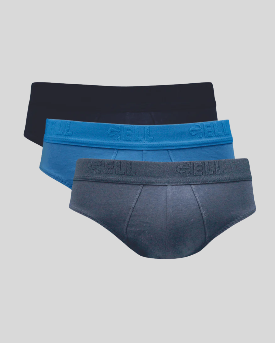 Kit 3 Cuecas Slip Algodão Com Bojo E Elástico Personalizado Gell