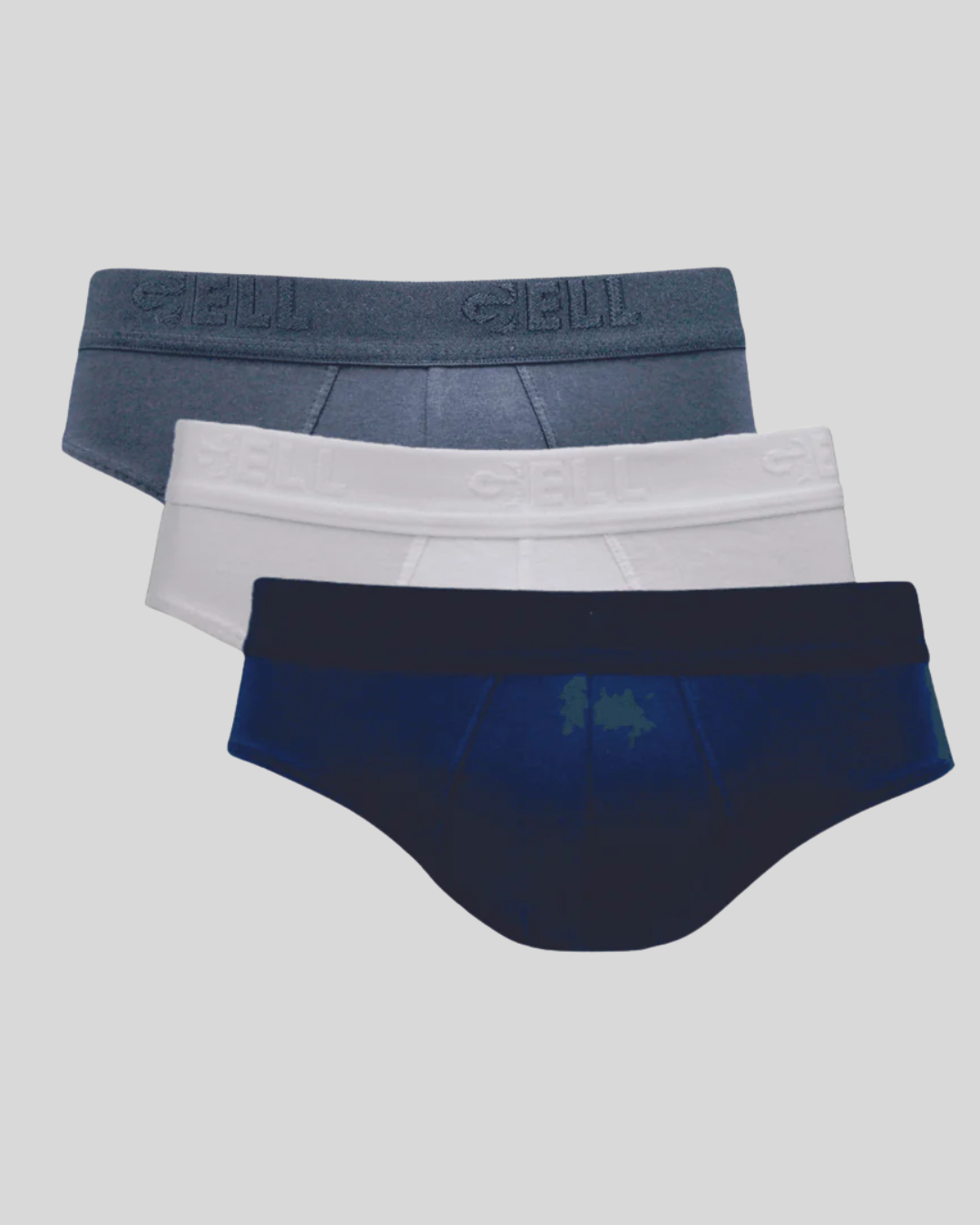 Kit 3 Cuecas Slip Algodão Com Bojo E Elástico Personalizado Gell