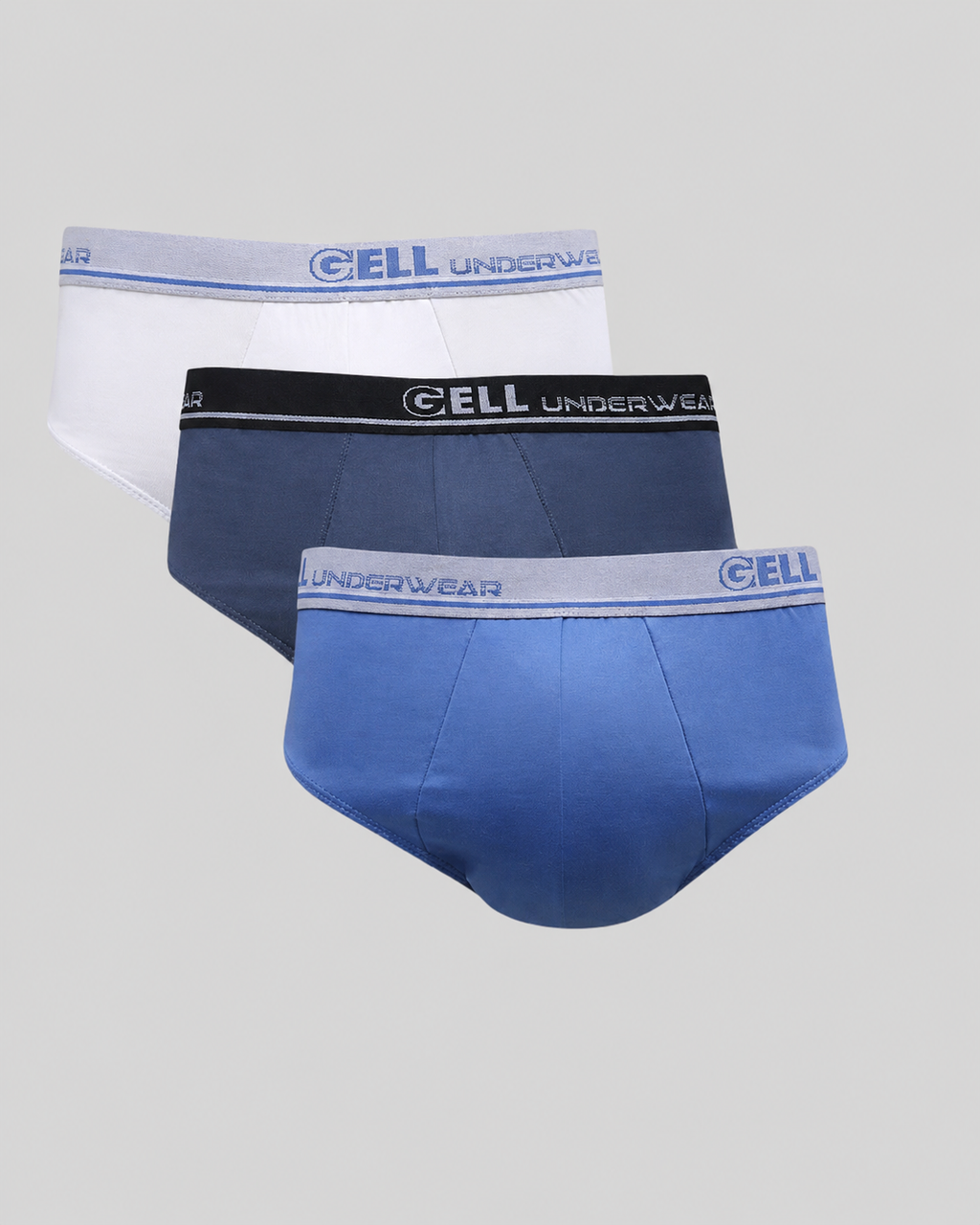 Kit 3 Cuecas Slip Microfibra Com Bojo Com Elástico Personalizado Gell