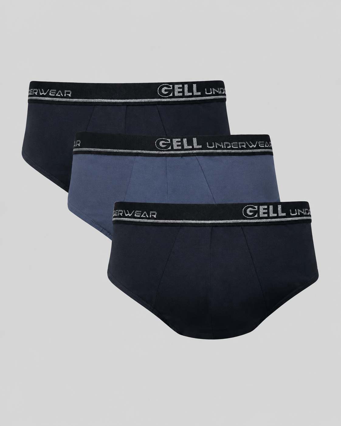Kit 3 Cuecas Slip Microfibra Com Bojo Com Elástico Personalizado Gell