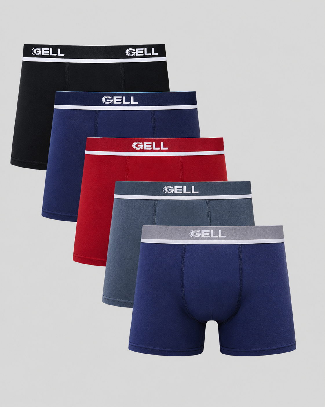 Kit 5 Cuecas Boxer Cotton