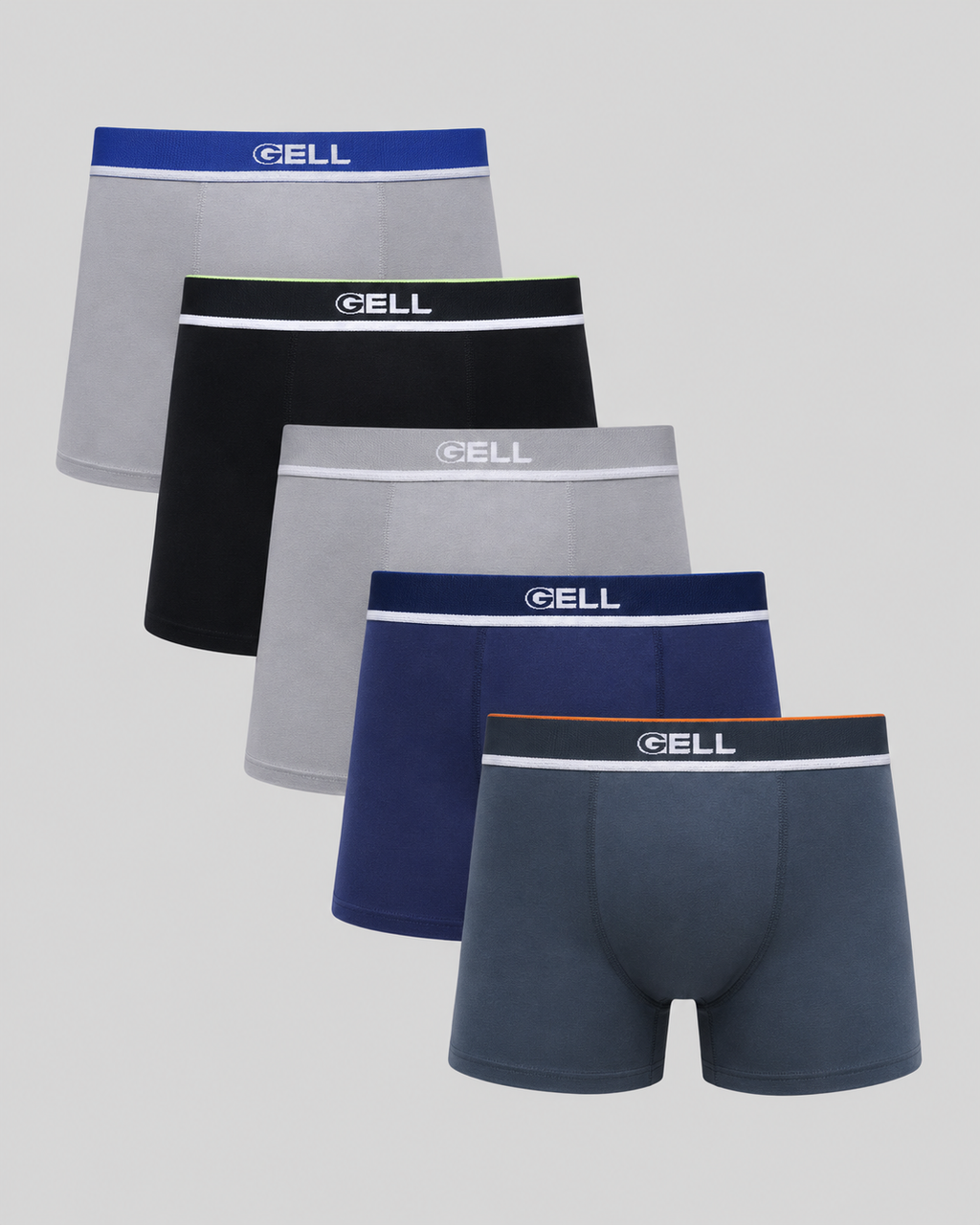 Kit 5 Cuecas Boxer Cotton