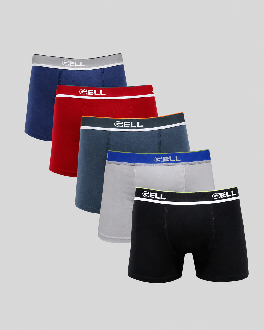 Kit 5 Cuecas Boxer Cotton